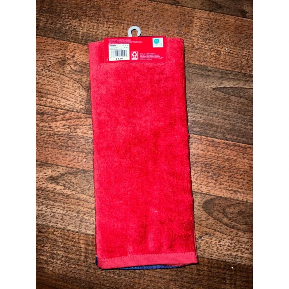 Mainstays Red America Hand Towel Stars and Flip-Flop Embroidery 4th of July
